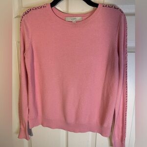 LOFT Blush Pink Crew Neck Sweater Medium